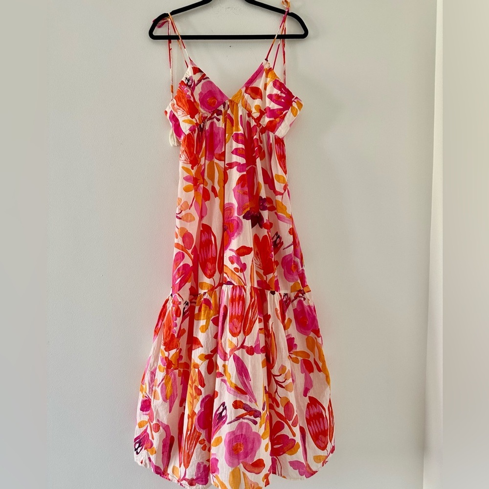 ZARA WOMEN LONG PRINT HATER NECK COTTON DRESS - Picture 11 of 11